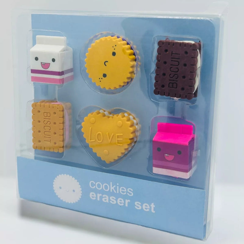 Goma escolar Kawaii Eraser Milk Cookie de várias cores