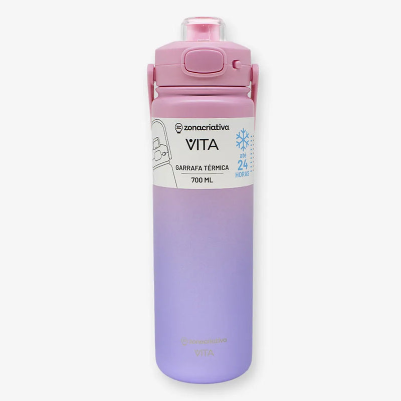 Garrafa - Térmica Vita Rosa com Roxo